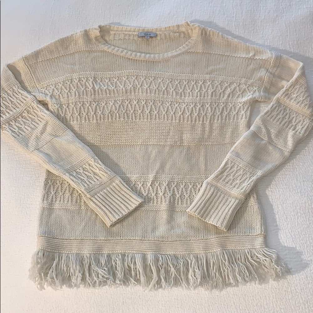 Rails Wool/Cashmere Blend Fringe Sweater